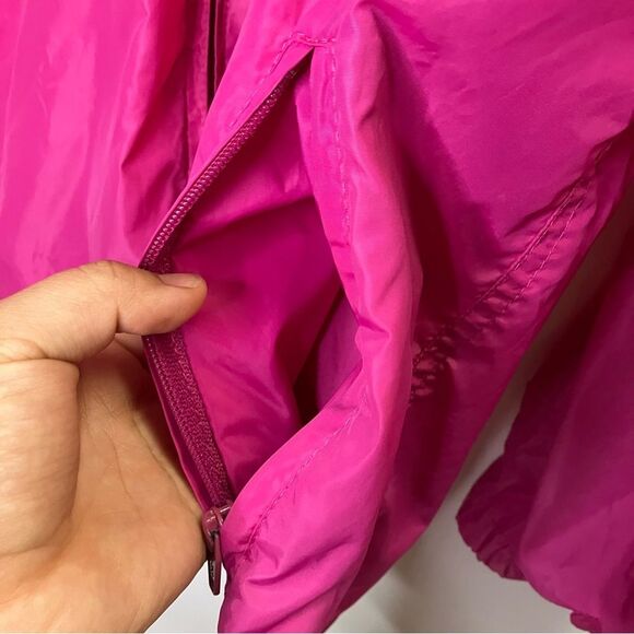 Vintage Eddie Bauer Fuchsia Magenta Hooded Windbreaker Zip Up Size Medium Y2K - Picture 8 of 12